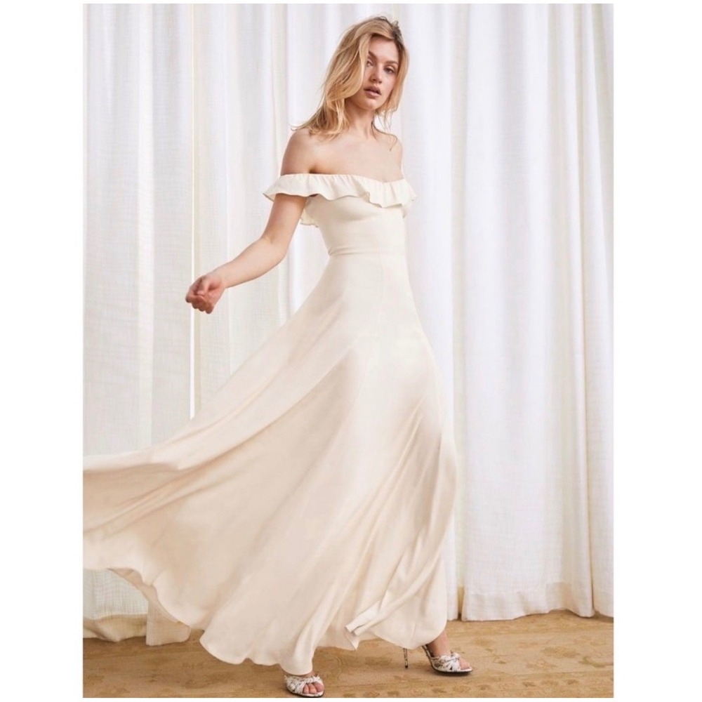 NWT Reformation Verbena White Wedding Bridal Formal Boho Fairy Dress 6 - Picture 2 of 9